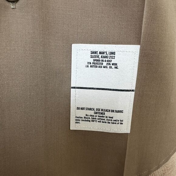 Khaki Marine Corps Service Khaki Dress Shirt - Men 16 x 36 - Alpha Uniform - Picture 5 of 6